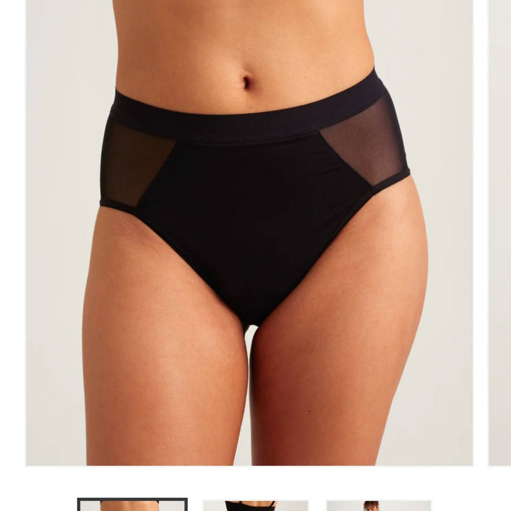 Black High-Waist Mesh Period Underwear